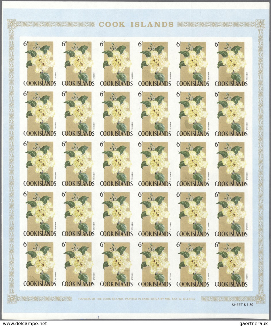 Thematik: Flora, Botanik / flora, botany, bloom: 1967, COOK ISLANDS: Flowers and QEII complete set o