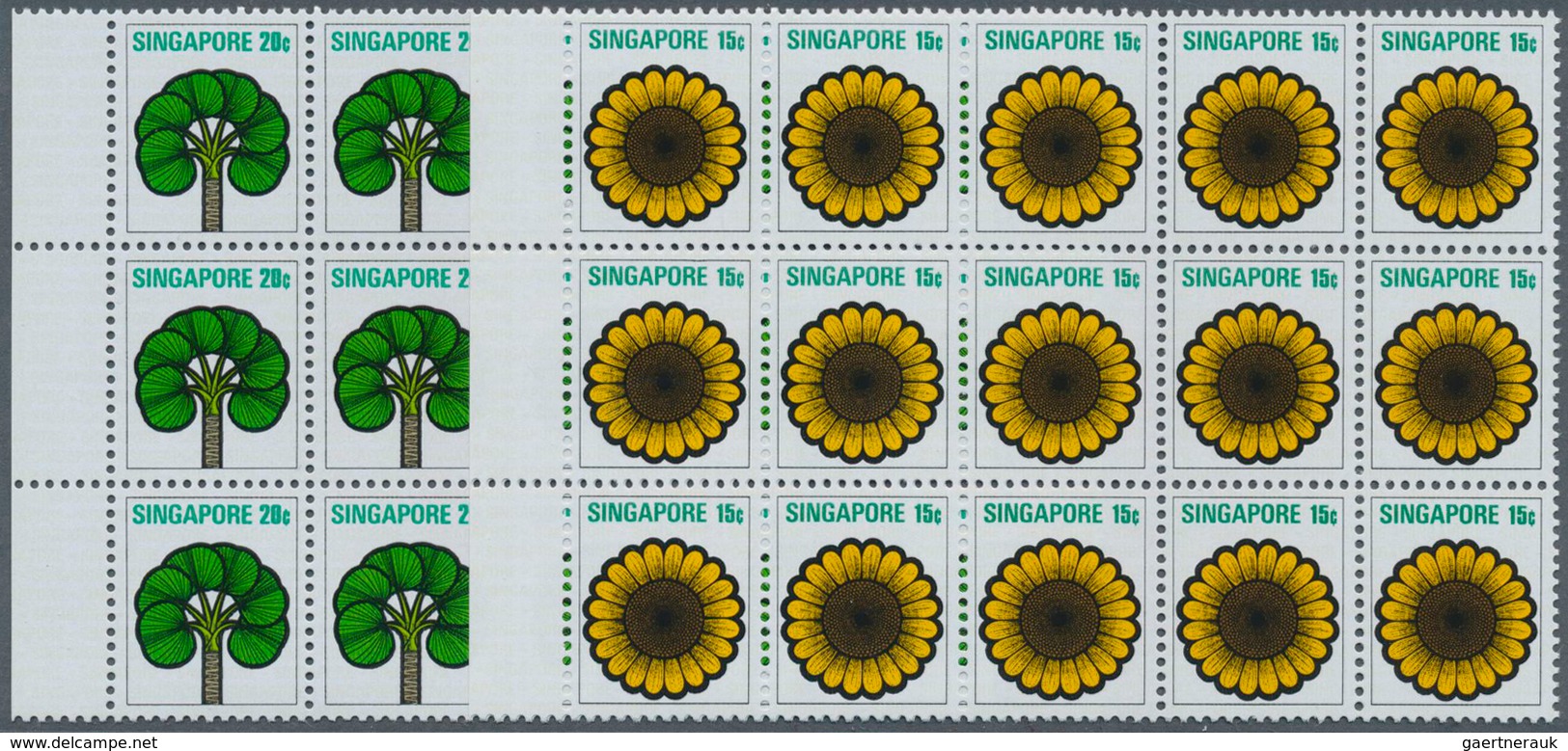 Thematik: Flora-Obst + Früchte / Flora-fruits: 1973, SINGAPORE: Flowers And Fruits Defintives Comple - Obst & Früchte