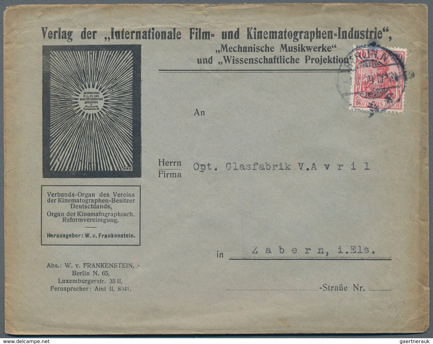 Thematik: Foto / Photo: 1909/1912, Five Illustrated Mercantile Covers Showing Imprints Photo And Cin - Photographie