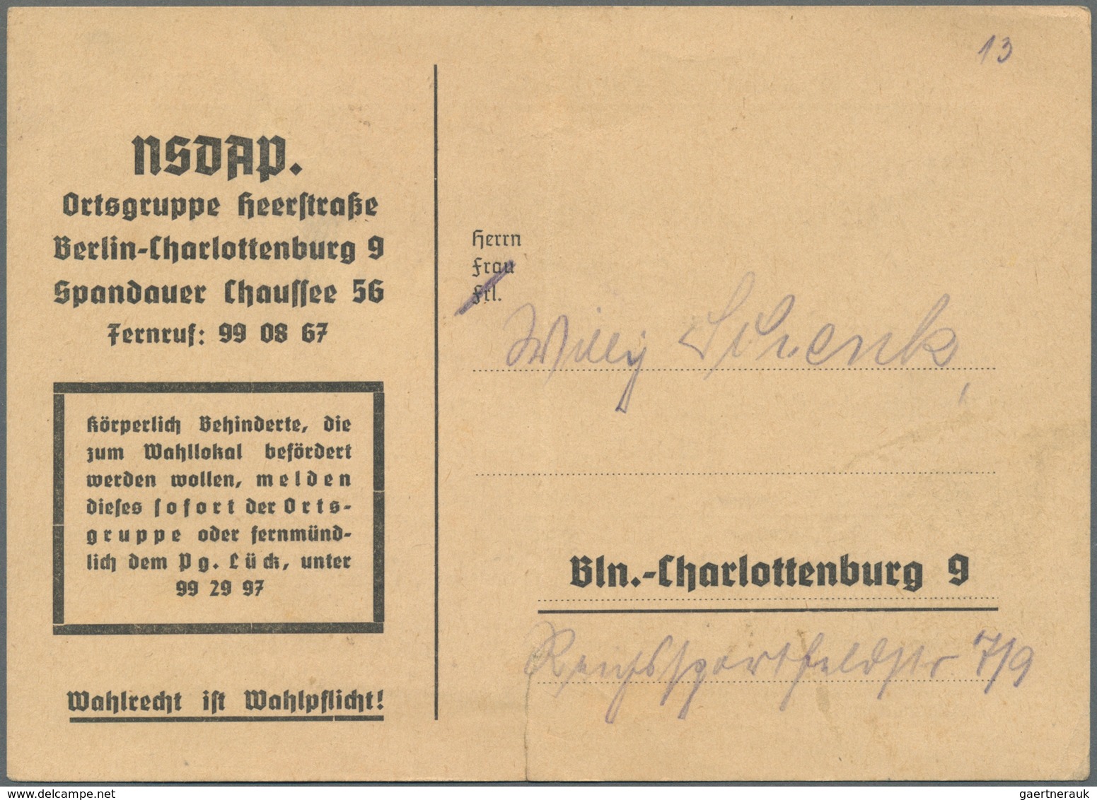 Thematik: Judaika / Judaism: 1938, 2 Verschiedene Wahlausweise Zur Volksabstimmung Und Zum Großdeuts - Ohne Zuordnung