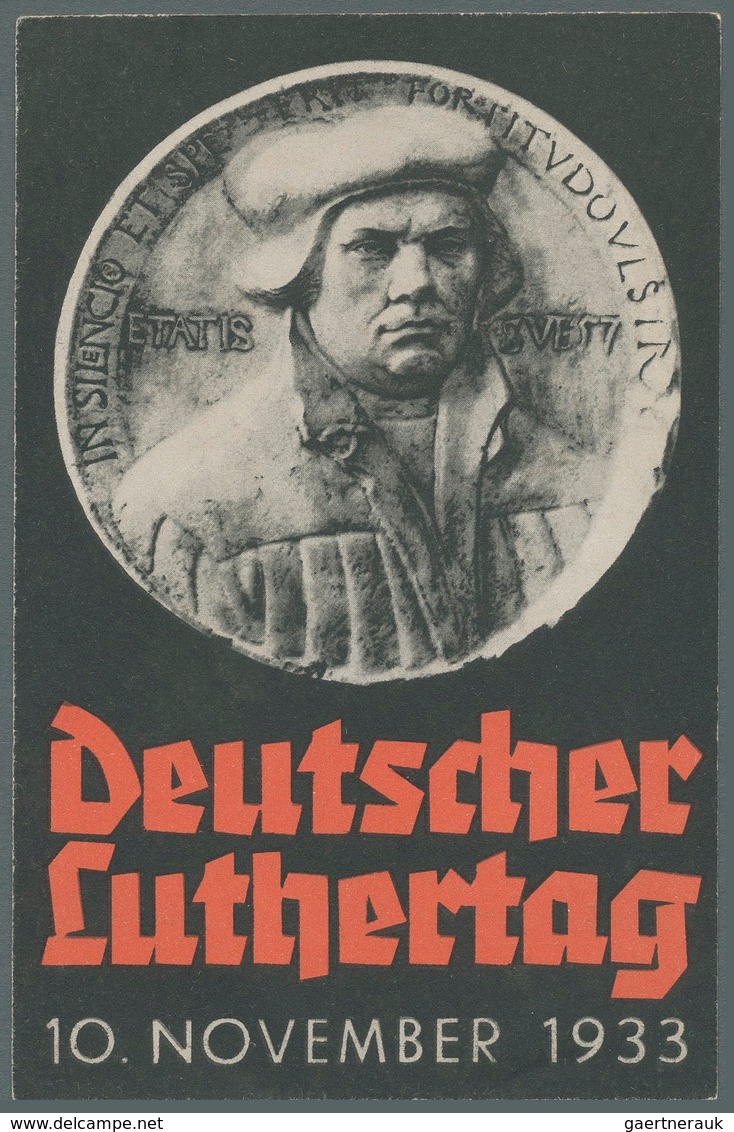 Thematik: Luther: Ansichtskarten: Motive / Thematics - 1933, Ereigniskarte Zum "Deutschen Luthertag - Théologiens