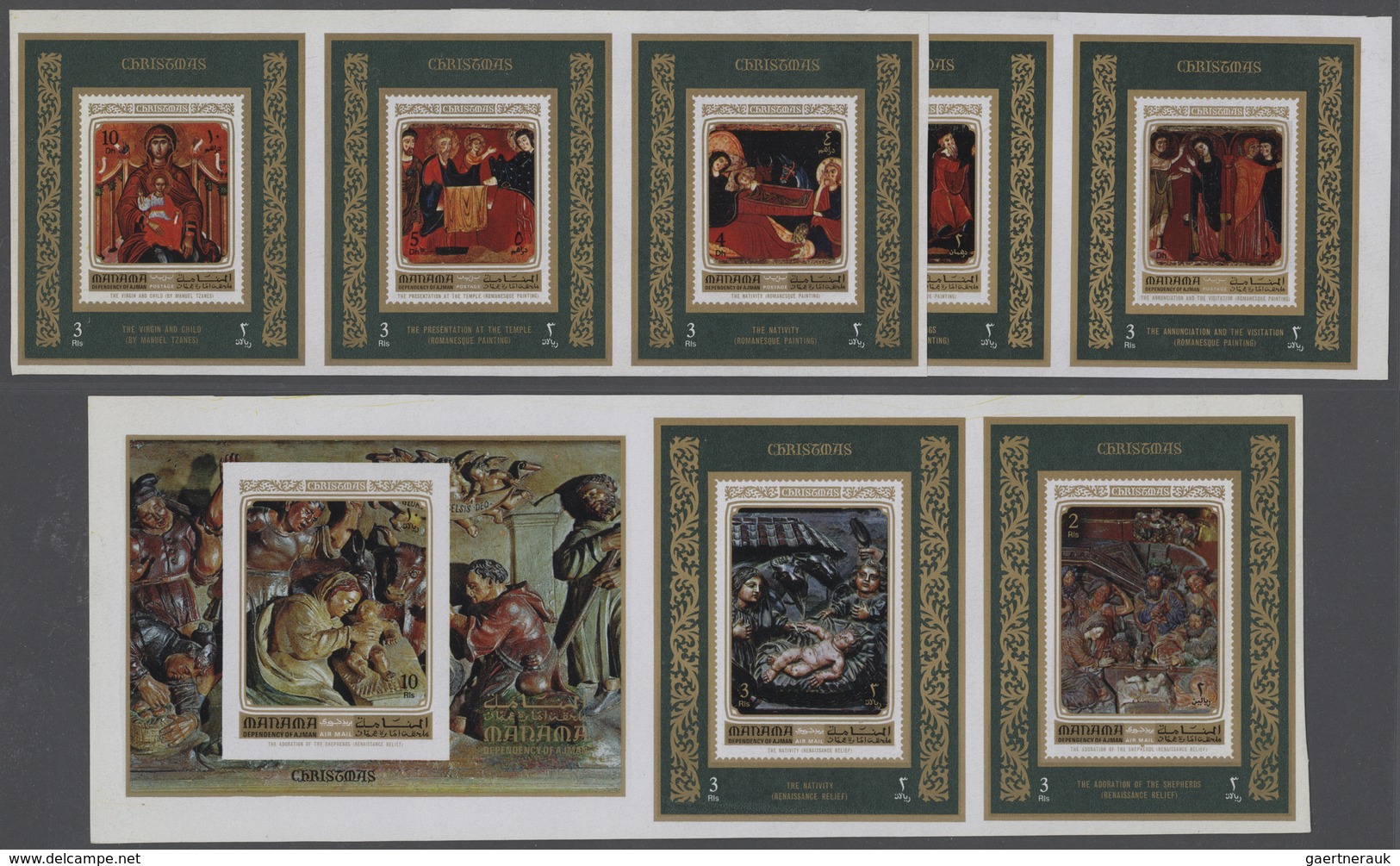 Thematik: Malerei, Maler / Painting, Painters: 1972, AJMAN-MANAMA: Christmas Romanesque Paintings An - Autres & Non Classés