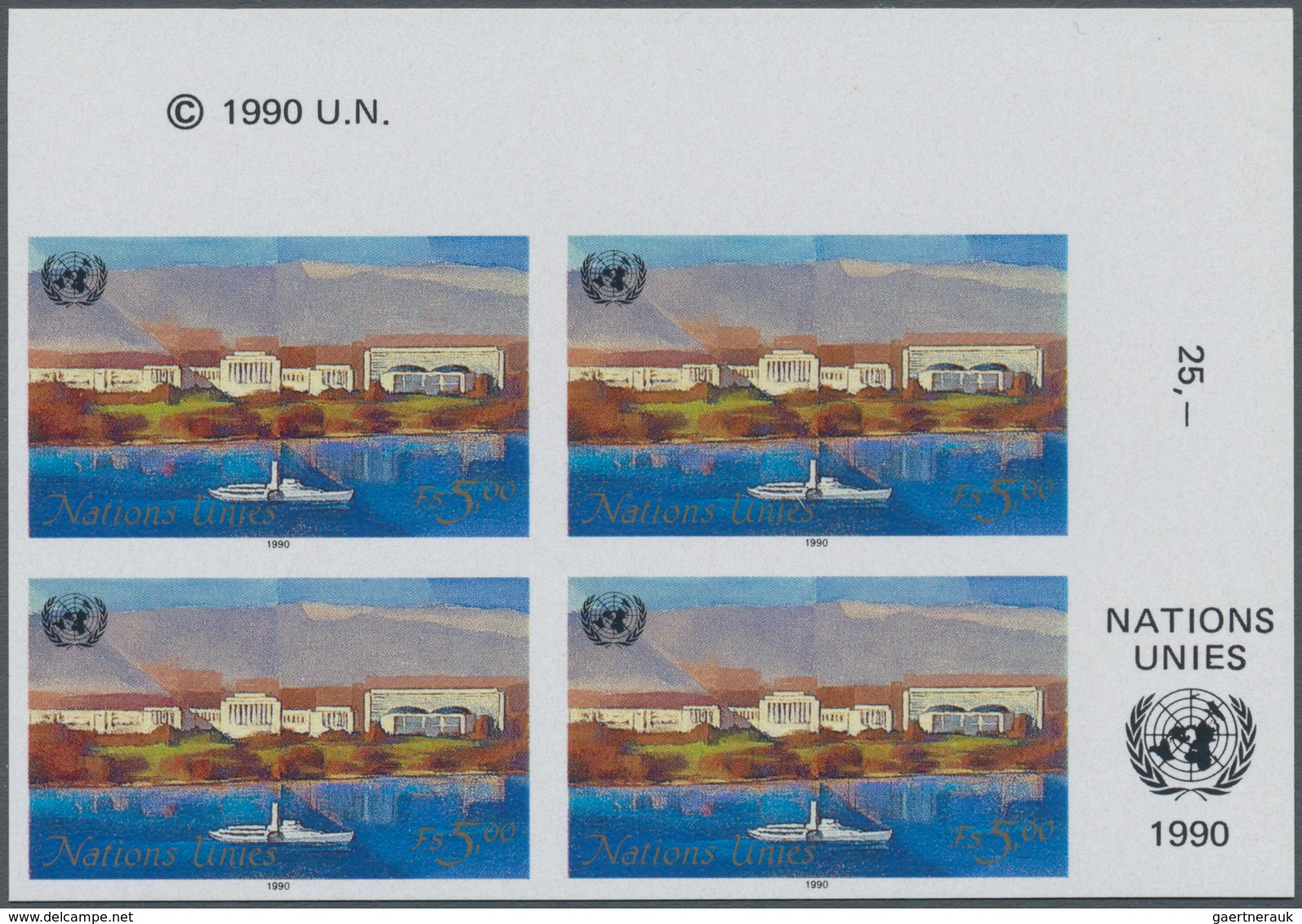 Thematik: Malerei, Maler / Painting, Painters: 1990, UN GENEVE: Definitive Issue 5.00fr. 'painting O - Sonstige & Ohne Zuordnung