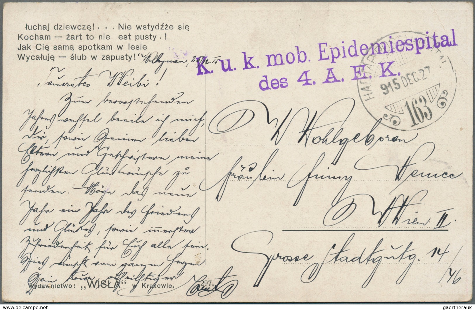 Thematik: Medizin, Gesundheit / medicine, health: 1915/1918, neun Ansichtkarten aus WOLJYNEN mit mes