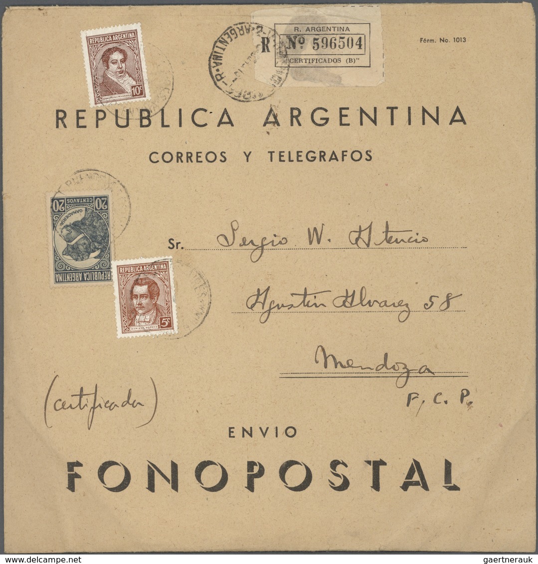 Thematik: Musik / Music: 1938 Appr., Registerred Envelope Inscripted "FONOPOSTAL" Containing A Disc - Musique