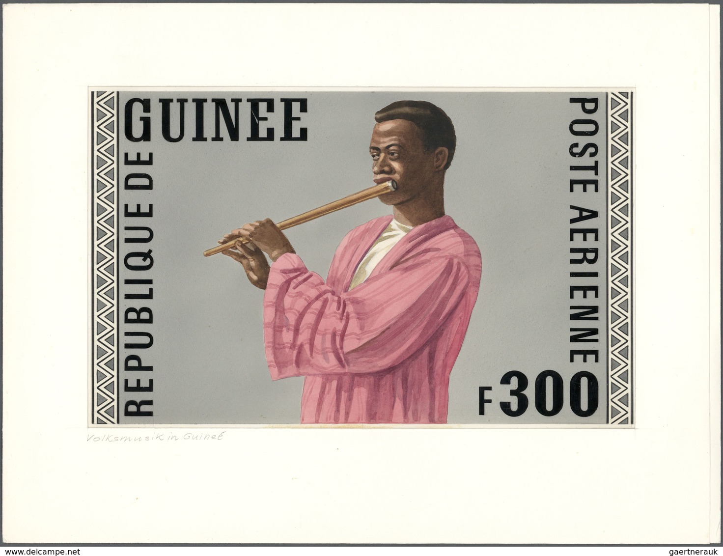 Thematik: Musik / Music: 1962, Guinea. Lot Containing 1 Artist's Drawing And 4 Margined, Perforated, - Musique