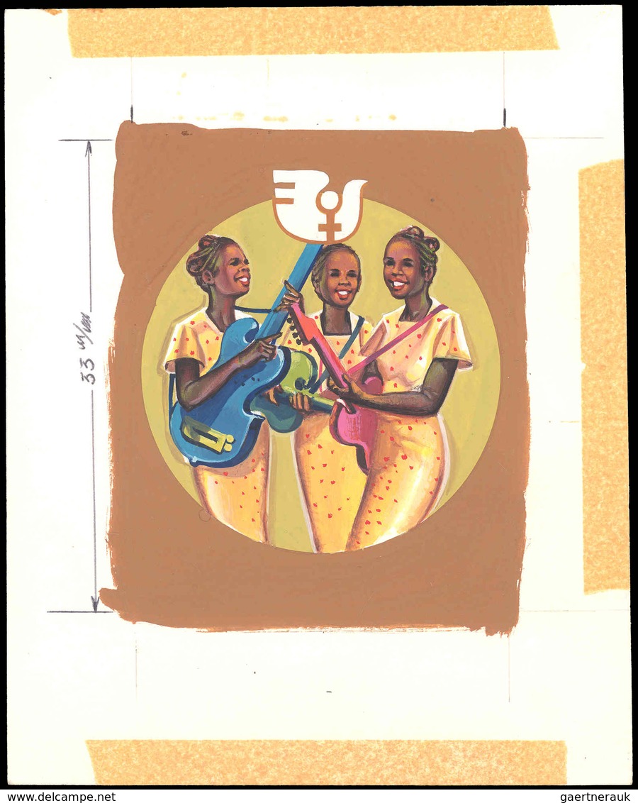 Thematik: Musik-Musikinstrumente / Music Instruments: 1976, Guinea: INTERNATIONAL YEAR OF WOMEN, Fin - Musik