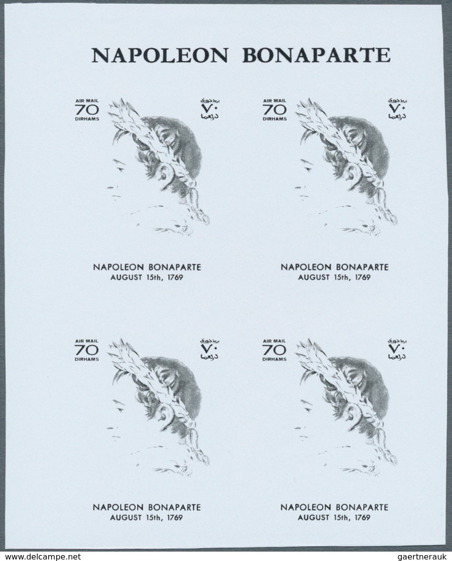 Thematik: Napoleon: 1971, Ajman, CELEBRITIES, Napoleon Bonaparte - 8 Items; Progressive Plate Proofs - Napoléon