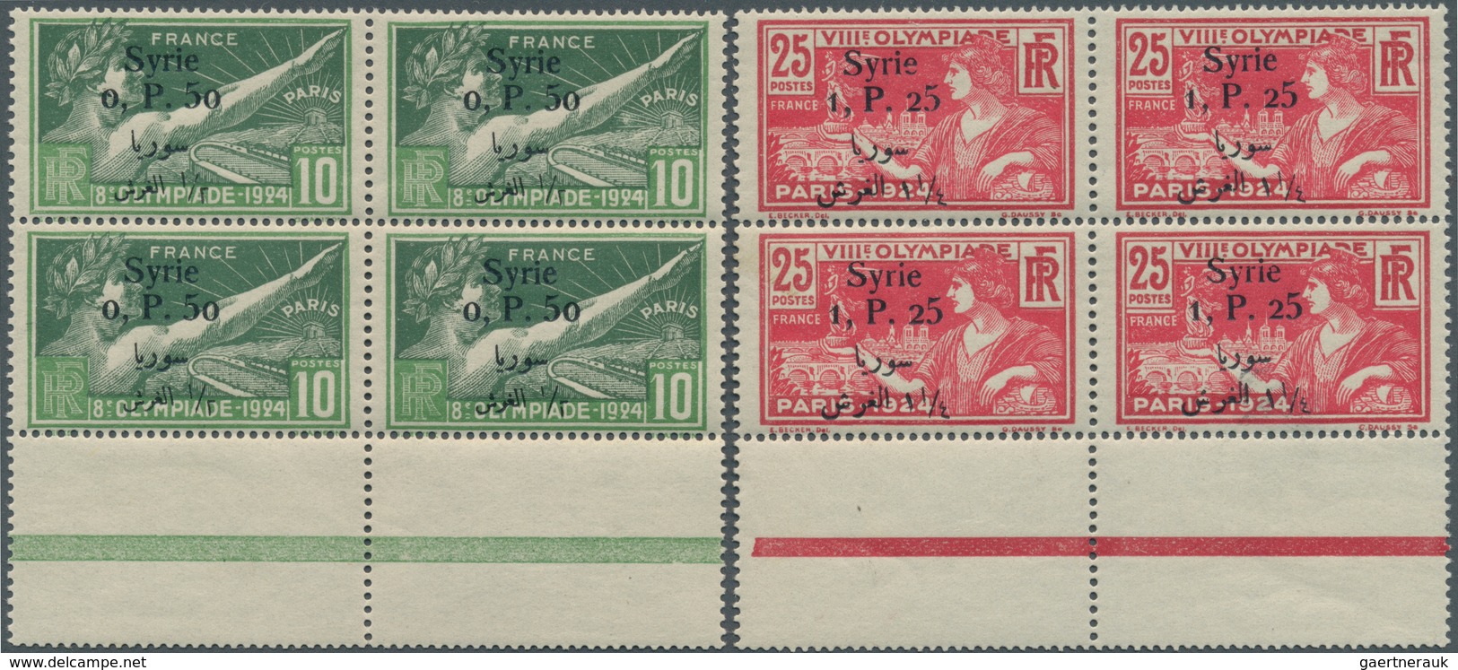 Thematik: Olympische Spiele / Olympic Games: 1924, Syrien, Olympic Games Paris Complete Set In Block - Other & Unclassified