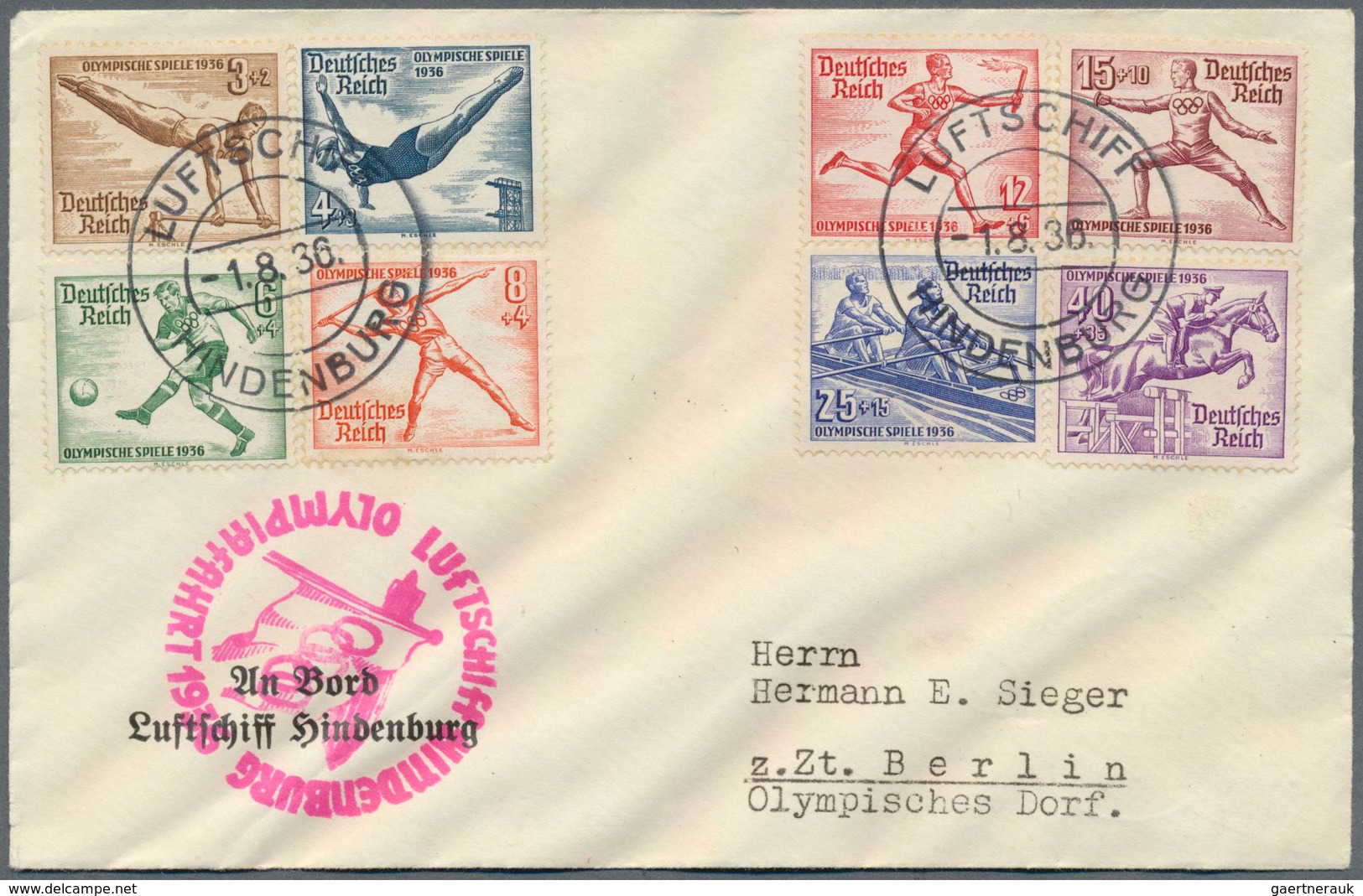 Thematik: Olympische Spiele / Olympic Games: 1936, Berlin, Olympiafahrt Mit Bordpoststempel, Brief M - Sonstige & Ohne Zuordnung