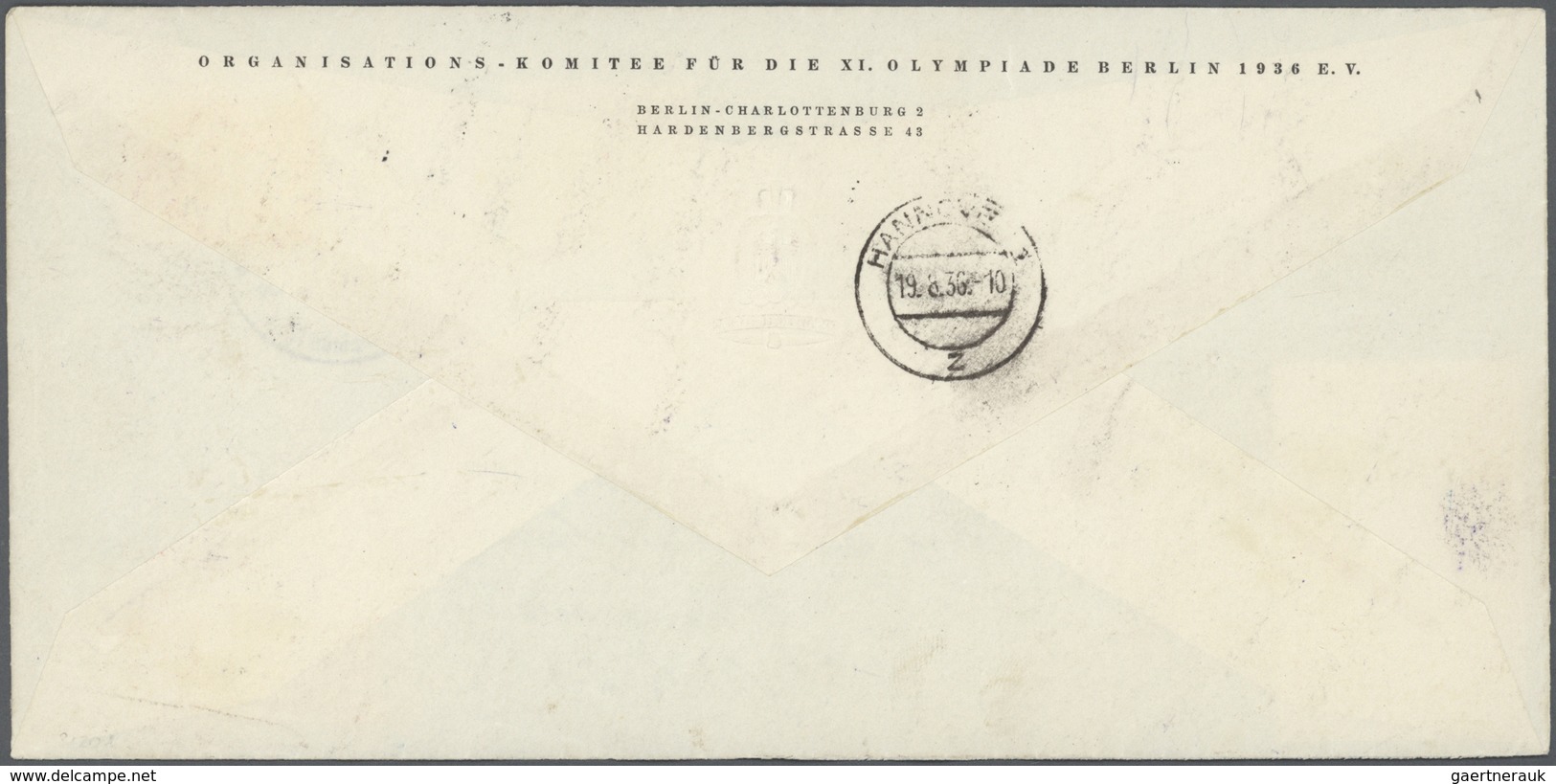 Thematik: Olympische Spiele / Olympic Games: 1936, Olympic Games Berlin, Envelope With Sender's Impr - Autres & Non Classés