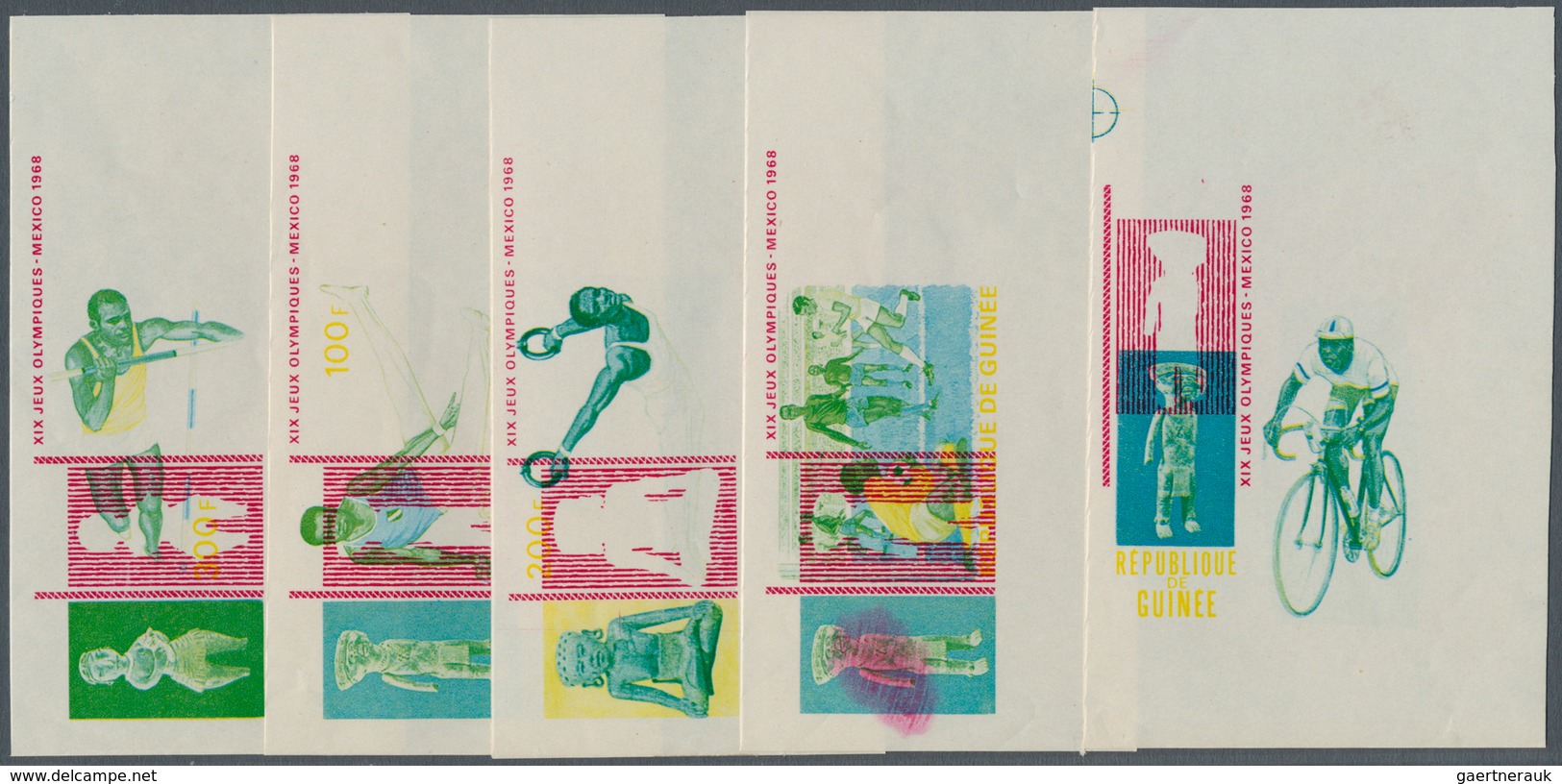 Thematik: Olympische Spiele / Olympic Games: 1969, MEXICO '68 - 10 Items; Guinea, Single Die Proofs - Other & Unclassified