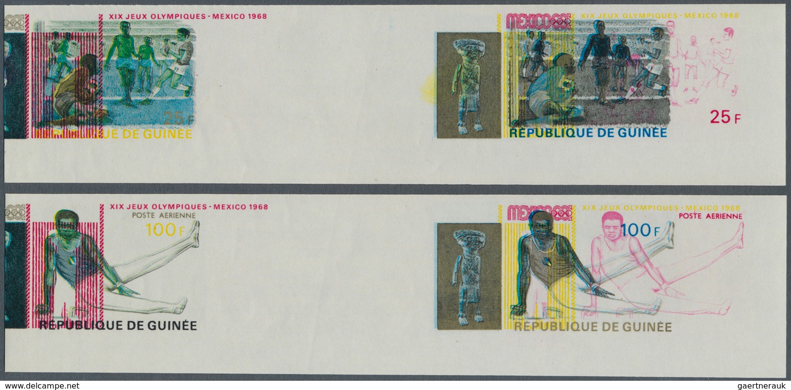 Thematik: Olympische Spiele / Olympic Games: 1969, MEXICO '68 - 4 Items; Guinea, Collective Single D - Other & Unclassified