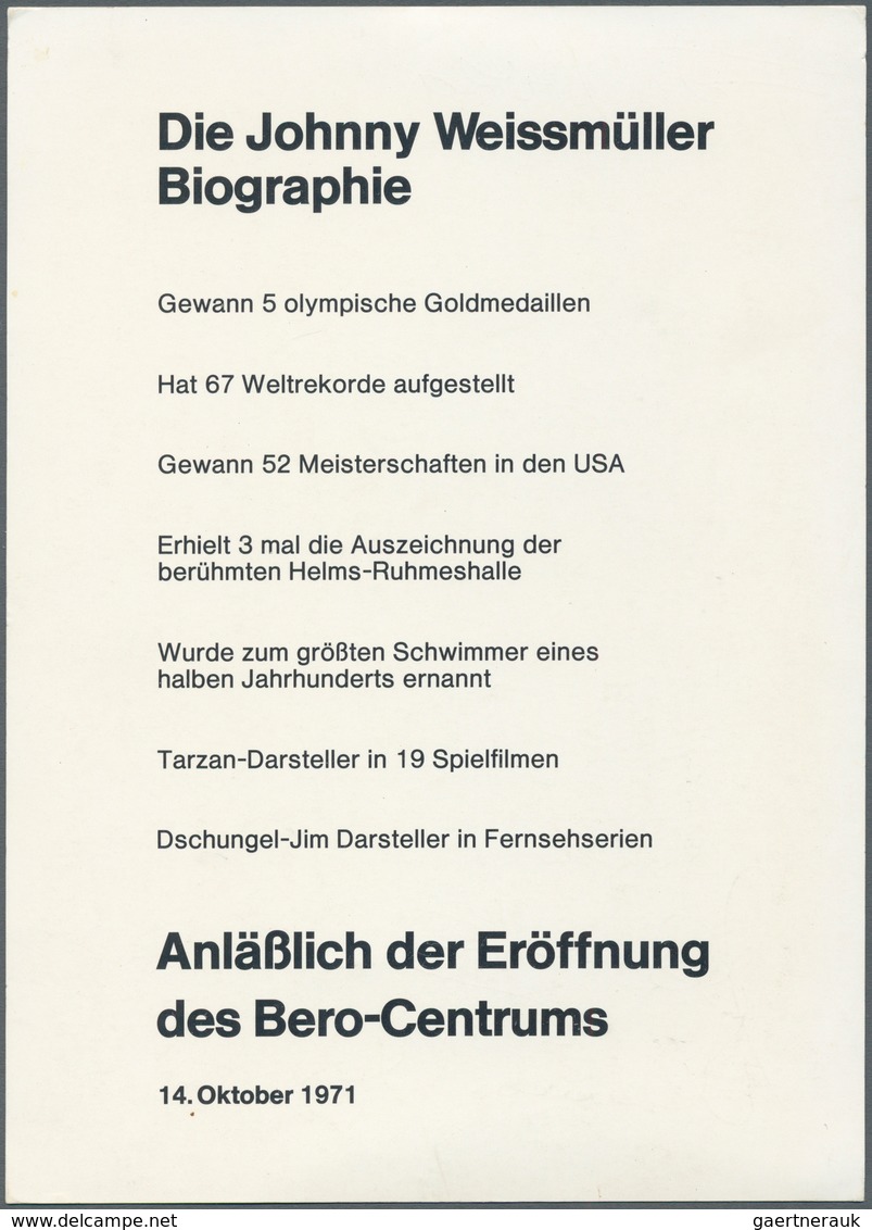 Thematik: Olympische Spiele / Olympic Games: Johnny Weissmuller, Eigenhändige Unterschrift Mit Widmu - Other & Unclassified