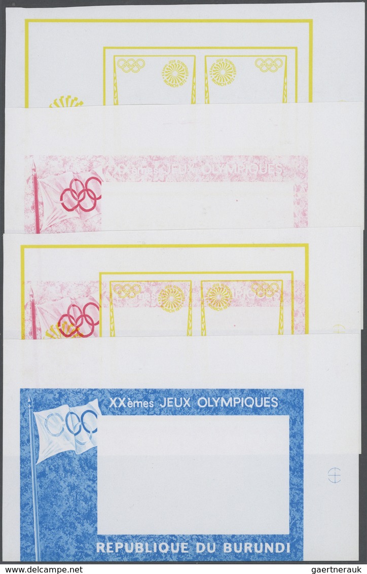 Thematik: Olympische Spiele / Olympic Games: 1972, MUNICH `72, Olympic Flag - 9 Items; Burundi, Prog - Other & Unclassified