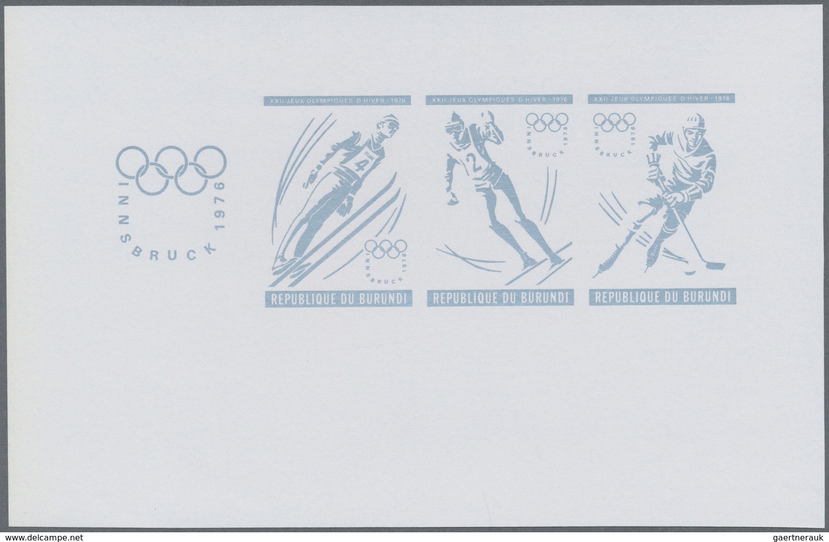 Thematik: Olympische Spiele / Olympic Games: 1976, BURUNDI: Olympic Winter Games Innsbruck Two Diffe - Other & Unclassified