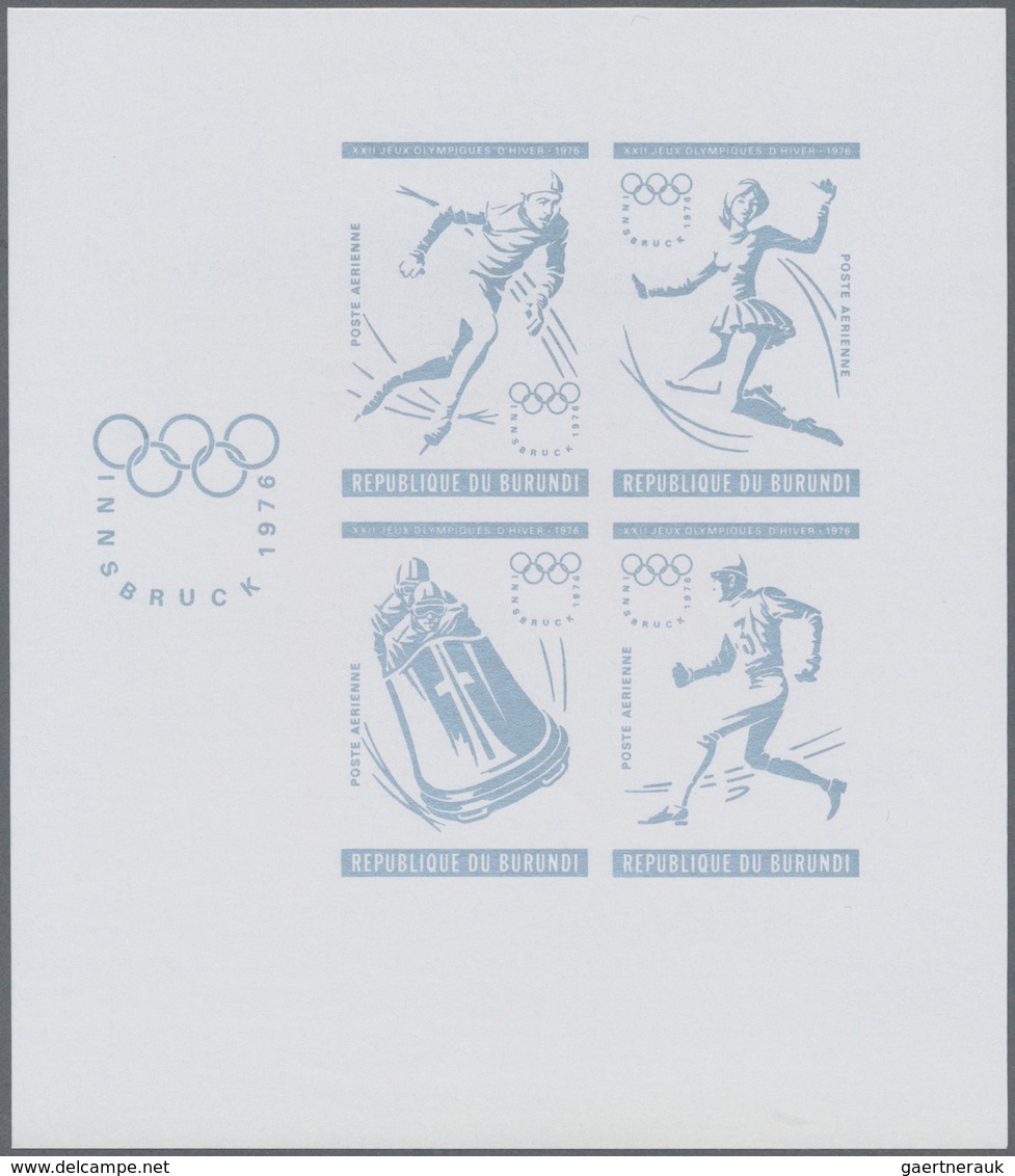Thematik: Olympische Spiele / olympic games: 1976, BURUNDI: Olympic Winter games Innsbruck two diffe
