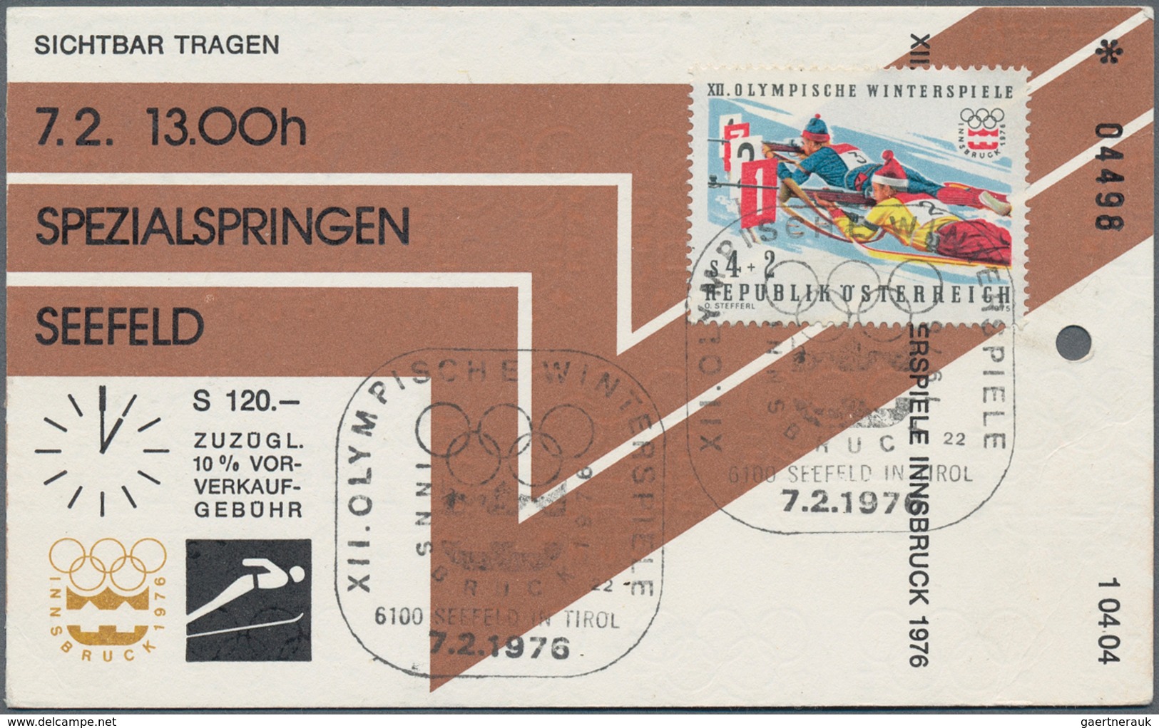 Thematik: Olympische Spiele / Olympic Games: 1976, Austria For Innsbruck '76. Lot Of 4 OLYMPIC TICKE - Other & Unclassified