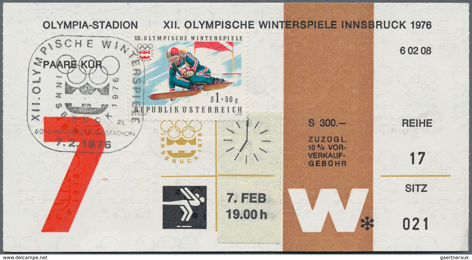 Thematik: Olympische Spiele / olympic games: 1976, Austria for Innsbruck '76. Lot of 4 OLYMPIC TICKE