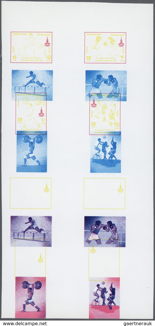 Thematik: Olympische Spiele / Olympic Games: 1980, MOSCOW '80 - 1 Item; Irak, Double Collective Sing - Other & Unclassified