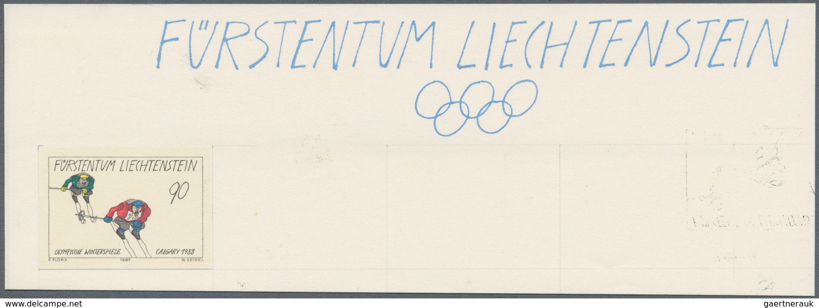 Thematik: Olympische Spiele / Olympic Games: 1987, Liechtenstein. Olympic Winter Games, Calgary '88. - Other & Unclassified