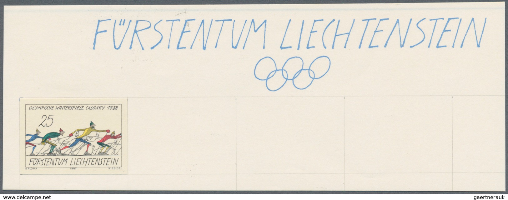 Thematik: Olympische Spiele / Olympic Games: 1987, Liechtenstein. Olympic Winter Games, Calgary '88. - Other & Unclassified