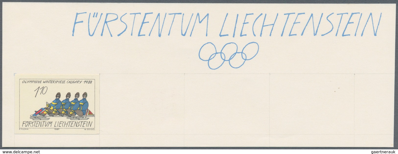 Thematik: Olympische Spiele / Olympic Games: 1987, Liechtenstein. Olympic Winter Games, Calgary '88. - Other & Unclassified