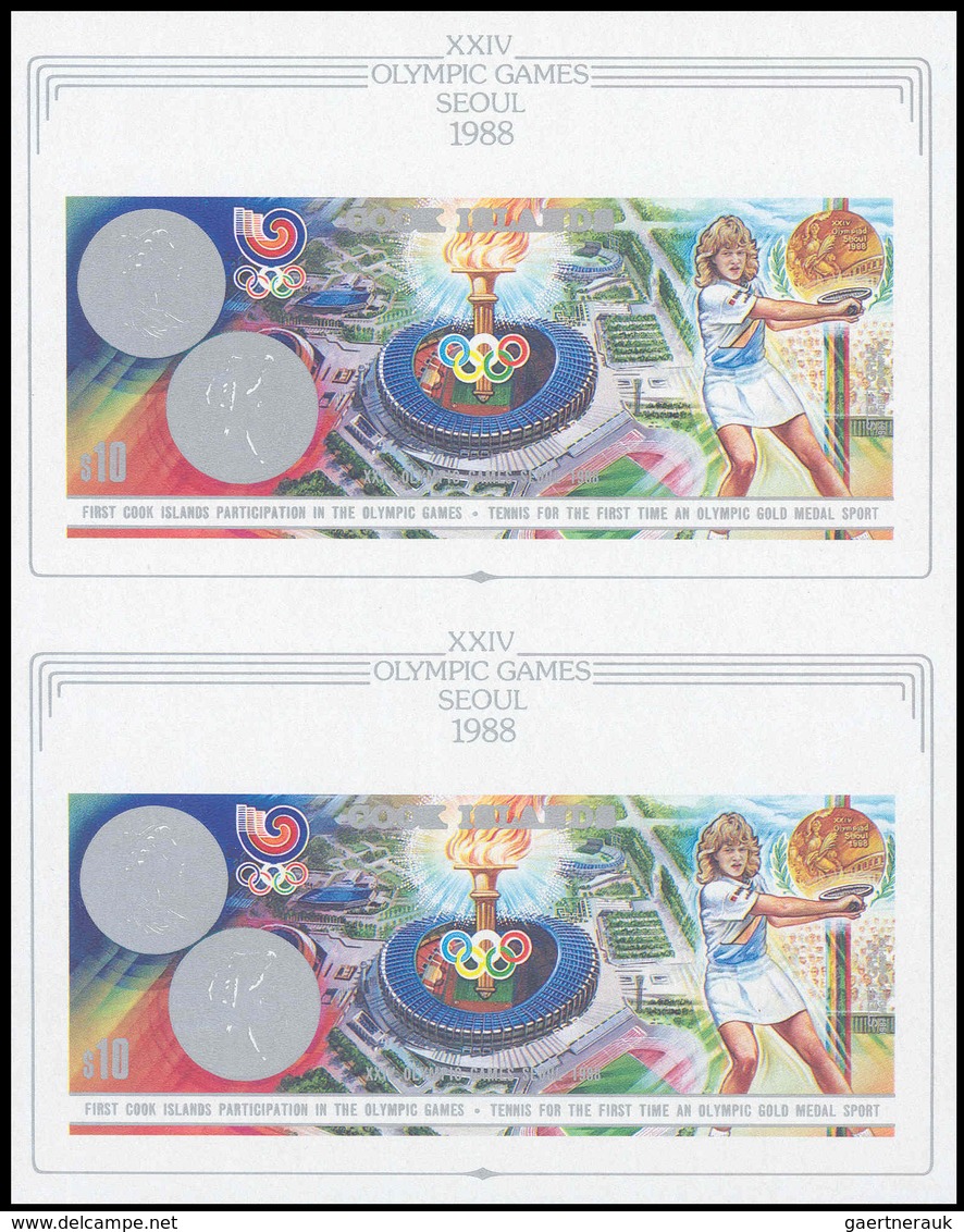 Thematik: Olympische Spiele / Olympic Games: 1988, Cook-Islands: OLYMPIC GAMES SEOUL '88 - 3 Items; - Other & Unclassified