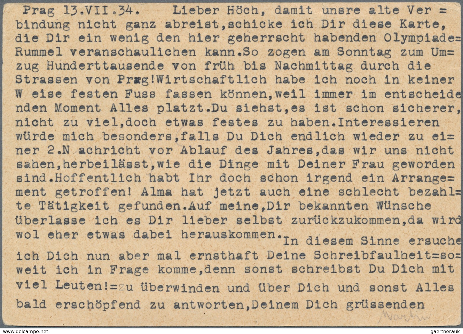 Thematik: Pfadfinder / Boy Scouts: 1934, CSR. Picture Entire Postcard 50h Masaryk With Picture "3rd - Sonstige & Ohne Zuordnung