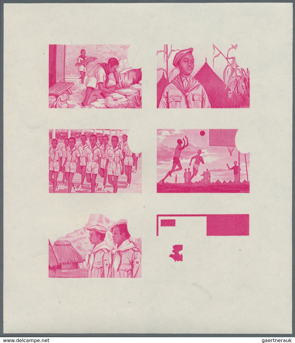 Thematik: Pfadfinder / boy scouts: 1969, SCOUTS IN GUINEA - 8 items; progressive plate proofs for th