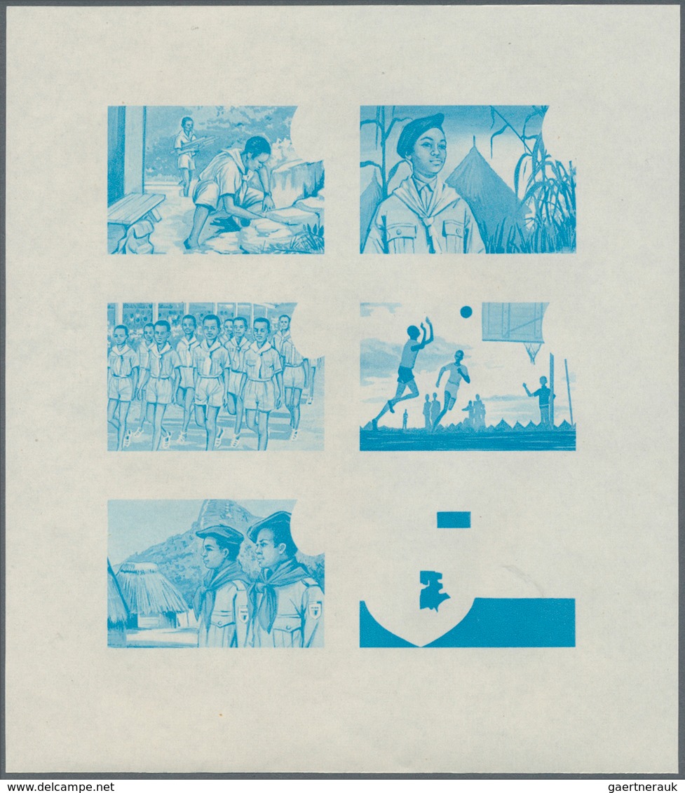 Thematik: Pfadfinder / boy scouts: 1969, SCOUTS IN GUINEA - 8 items; progressive plate proofs for th