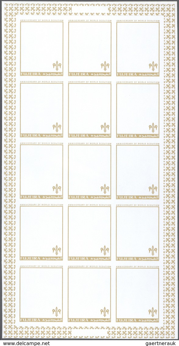 Thematik: Pfadfinder / boy scouts: 1970, Fujeira. Progressive proof in 8 phases (color separations)