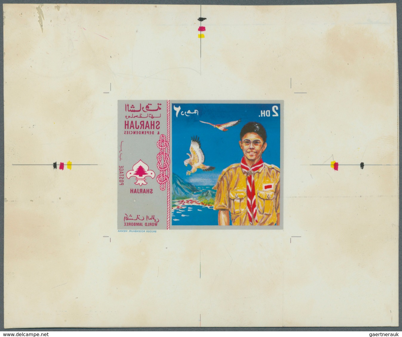 Thematik: Pfadfinder / Boy Scouts: 1971, Boy Scouts, 2dh. Proof Sheet With Mirror-inverted Design On - Autres & Non Classés