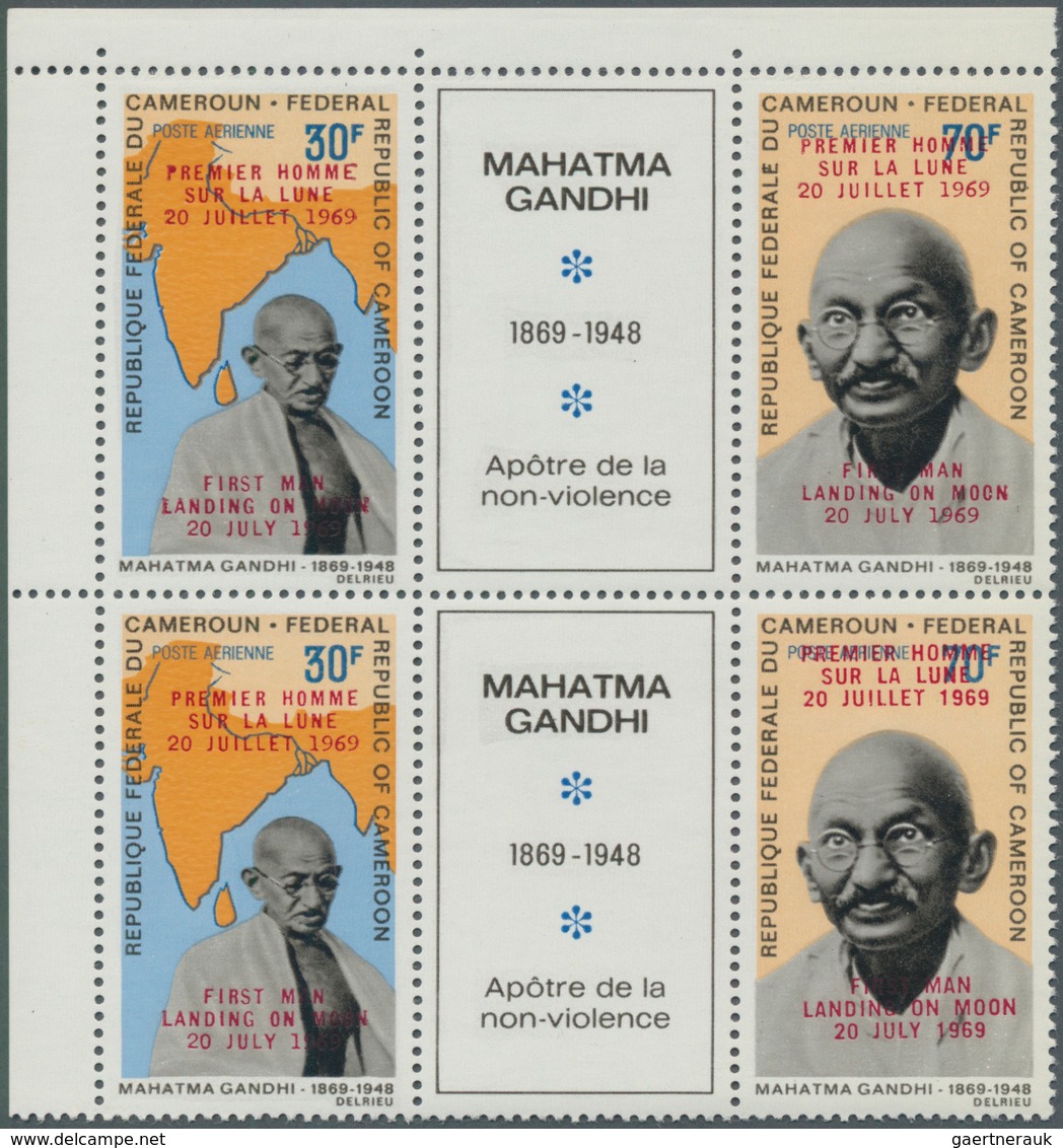 Thematik: Raumfahrt / Astronautics: 1969, KAMERUN: Prominent Persons (Mahatma Gandhi, Martin Luther - Autres & Non Classés