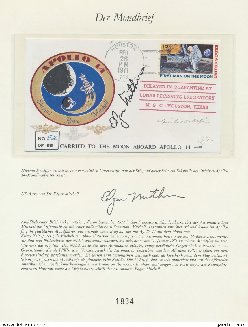 Thematik: Raumfahrt / Astronautics: 1971 APOLLO 14, Facsimile Of Moon Cover No. 52 Of 55 Carried By - Autres & Non Classés