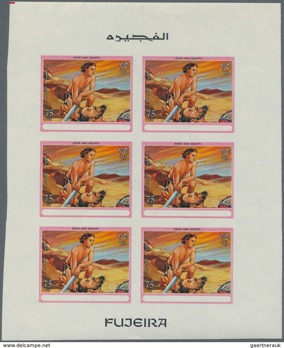 Thematik: Religion / Religion: 1970, Fujeira. Progressive Proof (7 Phases) In Miniature Sheets Of 6 - Autres & Non Classés