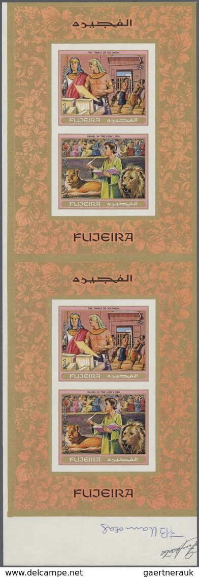 Thematik: Religion / Religion: 1970, Fujeira. Imperforate Vertical Proof Pair For The Souvenir Sheet - Sonstige & Ohne Zuordnung