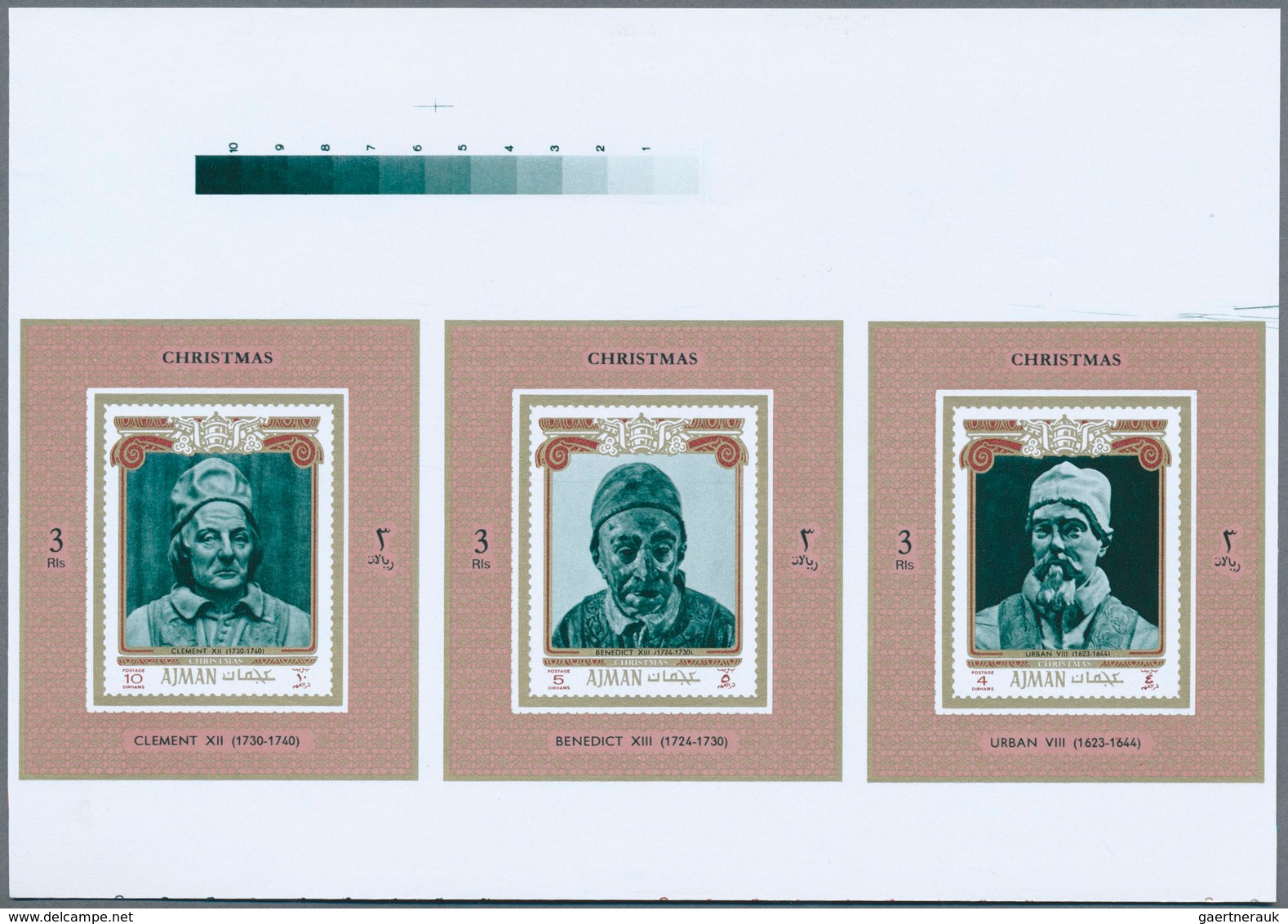 Thematik: Religion / Religion: 1971, Ajman. Lot Of 3 Collective, Imperforate Proof Sheets Containing - Sonstige & Ohne Zuordnung