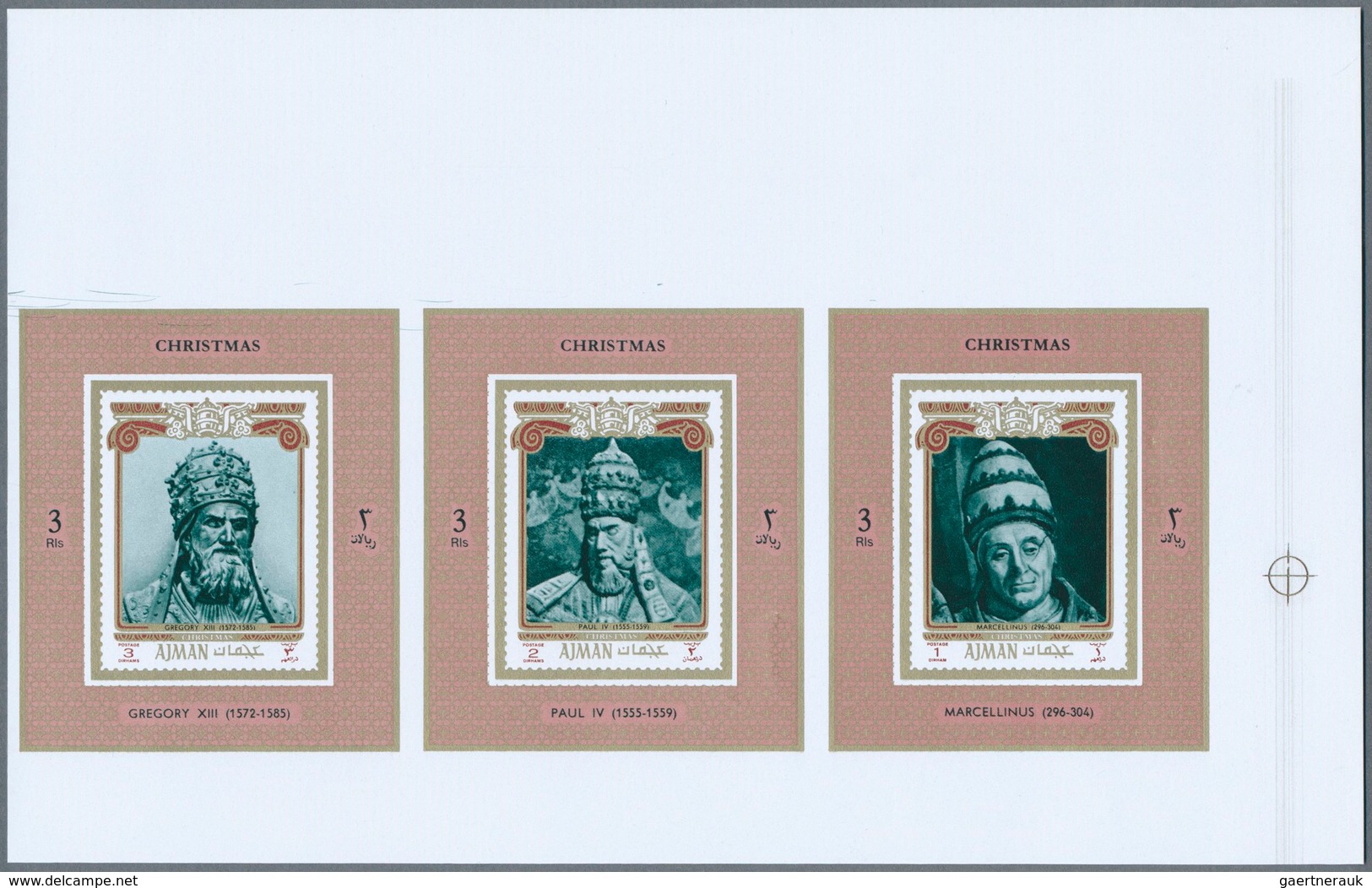Thematik: Religion / Religion: 1971, Ajman. Lot Of 3 Collective, Imperforate Proof Sheets Containing - Autres & Non Classés