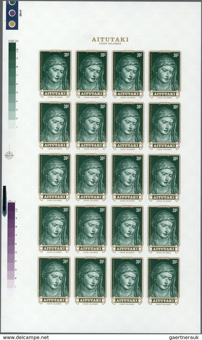 Thematik: Religion / Religion: 1981, Aitutaki. Complete Imperforate Proof Sheet Of 20 In Issued Colo - Sonstige & Ohne Zuordnung