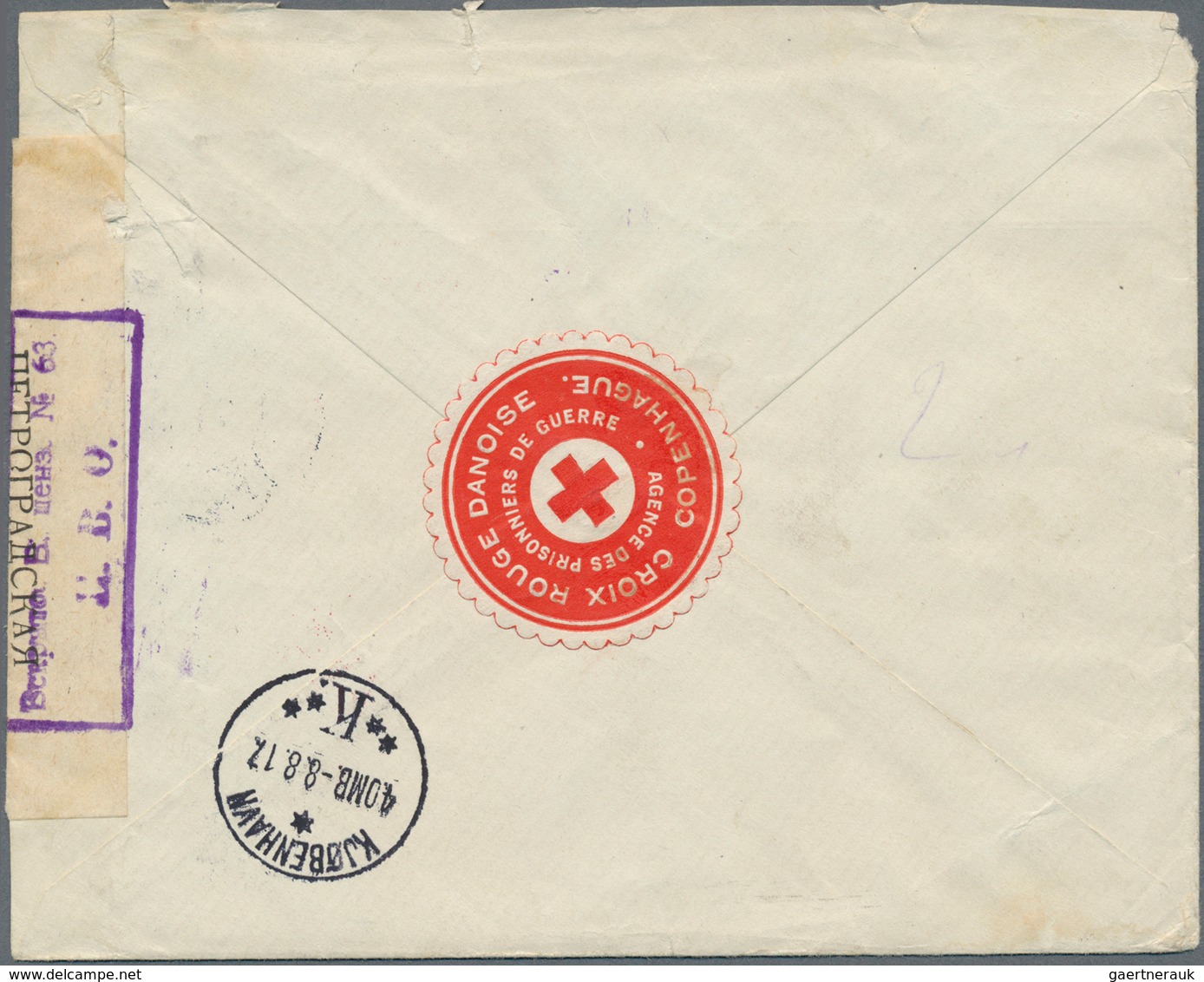 Thematik: Rotes Kreuz / Red Cross: 1917, Denmark. Danish Red Cross Letter "Croix Rouge Danoise" As R - Croix-Rouge