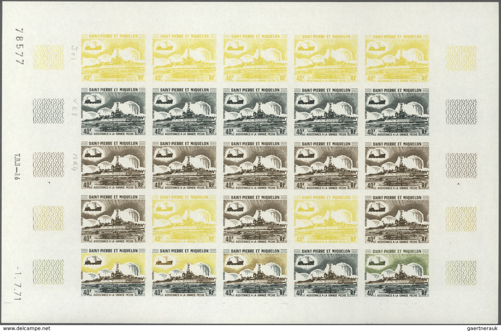 Thematik: Schiffe / ships: 1971, St. Pierre & Miquelon. Complete set "Fishery Protection Vessels" (4