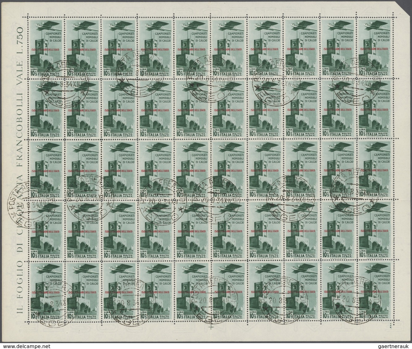 Thematik: Sport-Fußball / Sport-soccer, Football: 1934, Aegean Islands. Lot With 6 Different, Comple - Autres & Non Classés