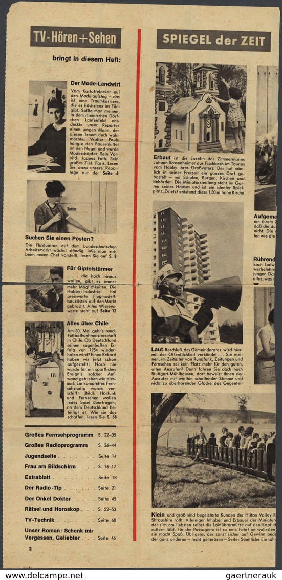 Thematik: Sport-Fußball / Sport-soccer, Football: 1962, Fussball-WM Chile, Teil Eines Titelblattes E - Autres & Non Classés