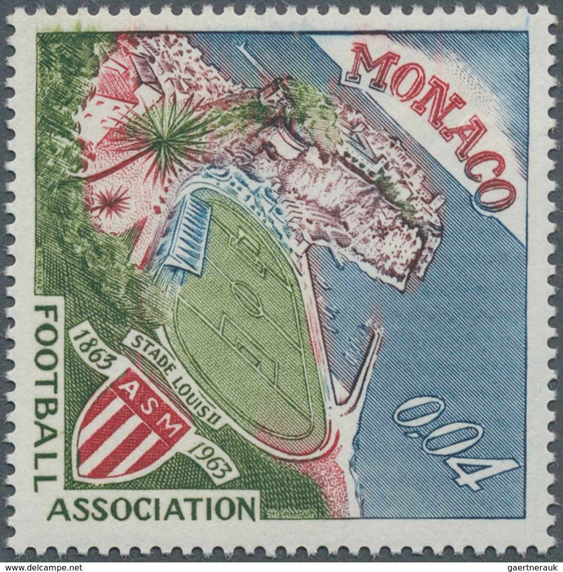 Thematik: Sport-Fußball / Sport-soccer, Football: 1963, Monaco, French Champion "AS Monaco", 0.04fr. - Sonstige & Ohne Zuordnung