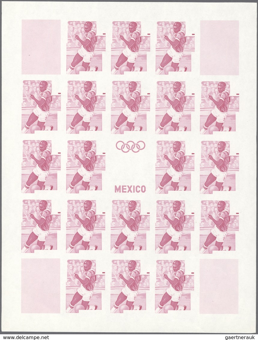 Thematik: Sport-Fußball / sport-soccer, football: 1968, BURUNDI: Olympic Summer Games Mexico 4fr. 'F