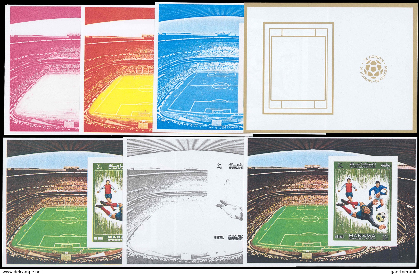 Thematik: Sport-Fußball / Sport-soccer, Football: 1972, Manama: SOCCER WORLD CUP MUNICH '72 - 8 Item - Other & Unclassified