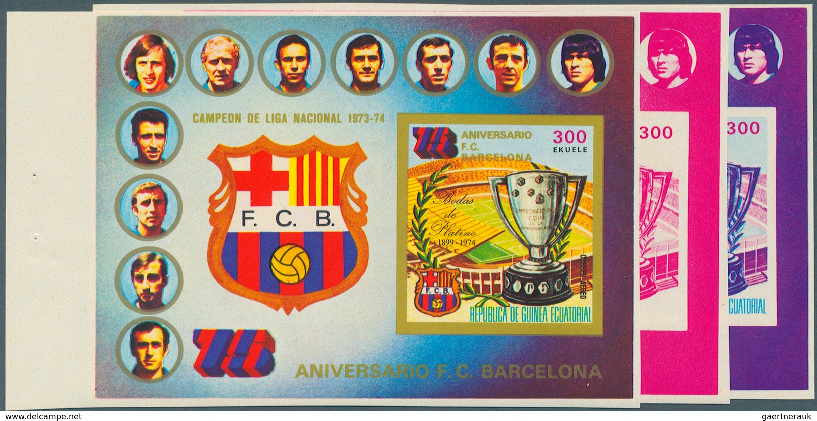 Thematik: Sport-Fußball / Sport-soccer, Football: 1974 Anniv. (75 Years) FC Barcelona: Souvenir Shee - Autres & Non Classés