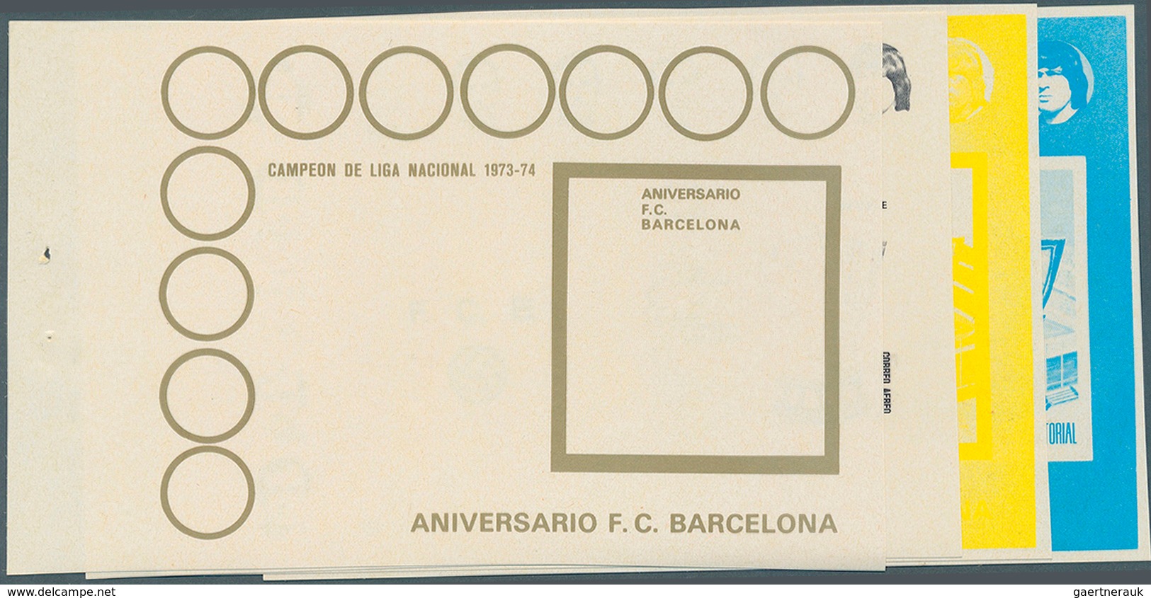 Thematik: Sport-Fußball / Sport-soccer, Football: 1974 Anniv. (75 Years) FC Barcelona: Souvenir Shee - Other & Unclassified