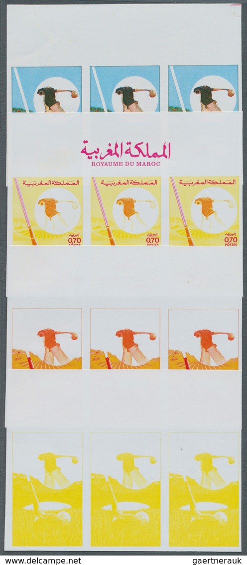 Thematik: Sport-Golf / Sport-golf: 1974, INTERNATIONAL GOLF CONTEST - 4 Items; Marocco, Progressive - Golf